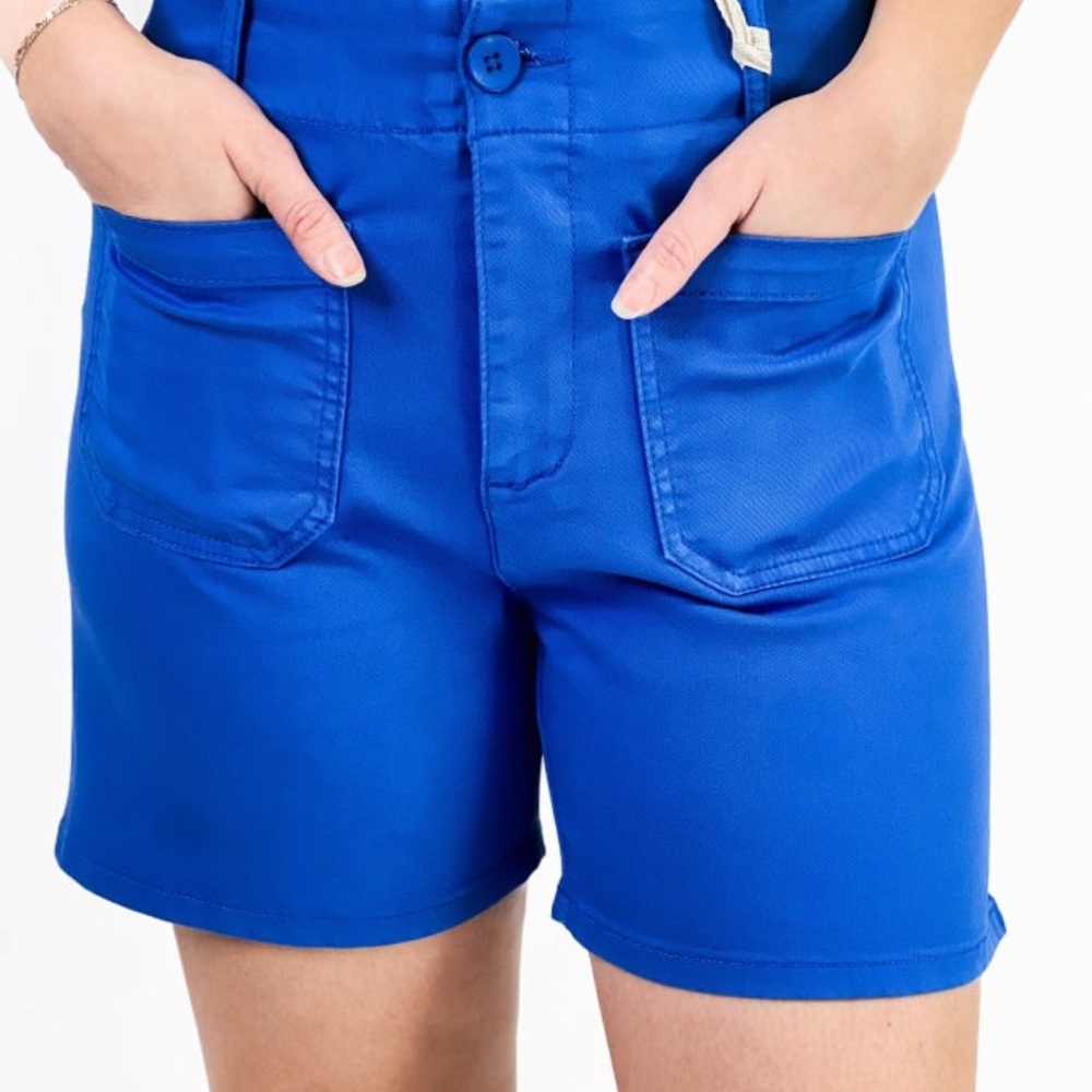 CHARLIE B Blue High Waist Shorts Relaxed Fit